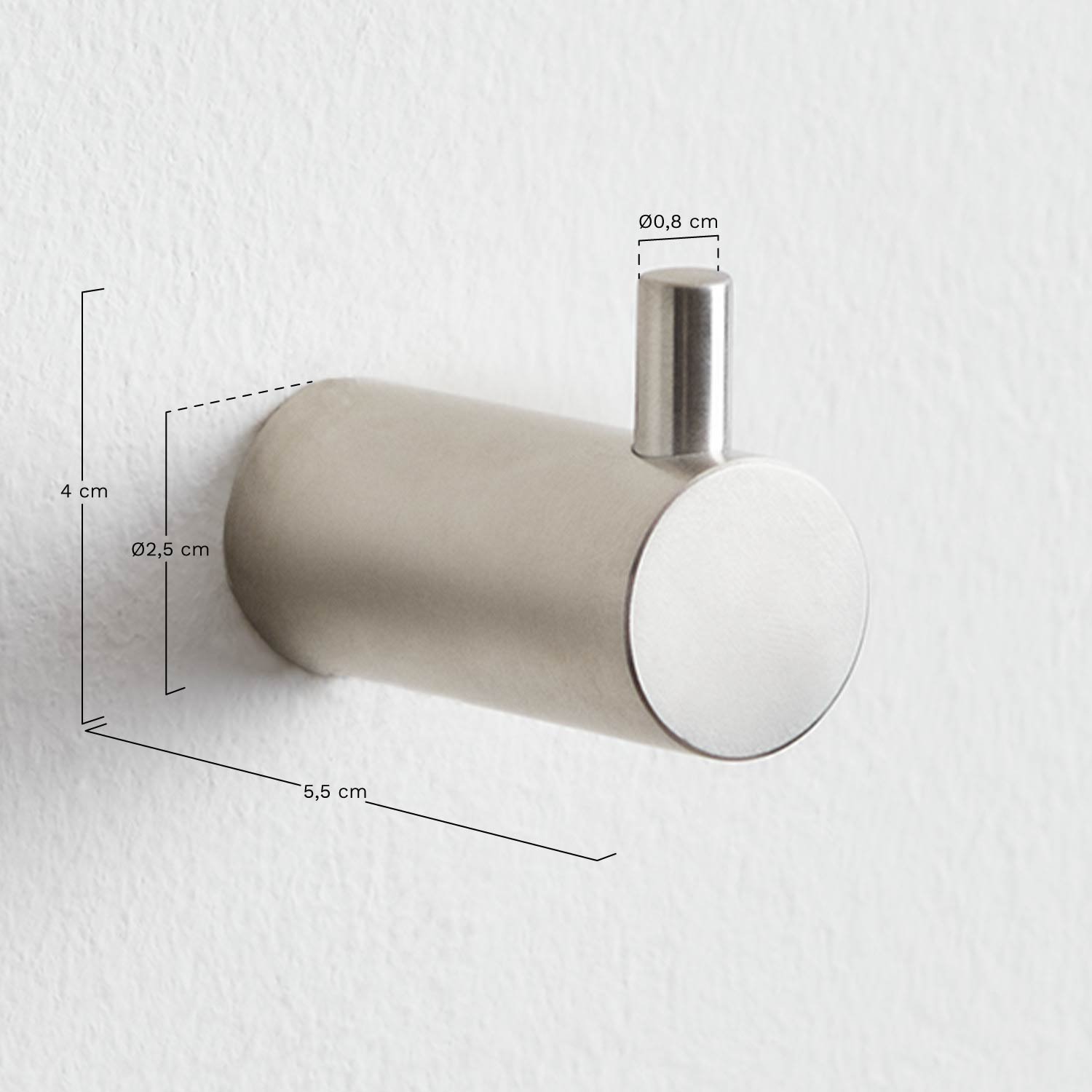 Stainless Steel Bathroom Hanger Devon, medidas