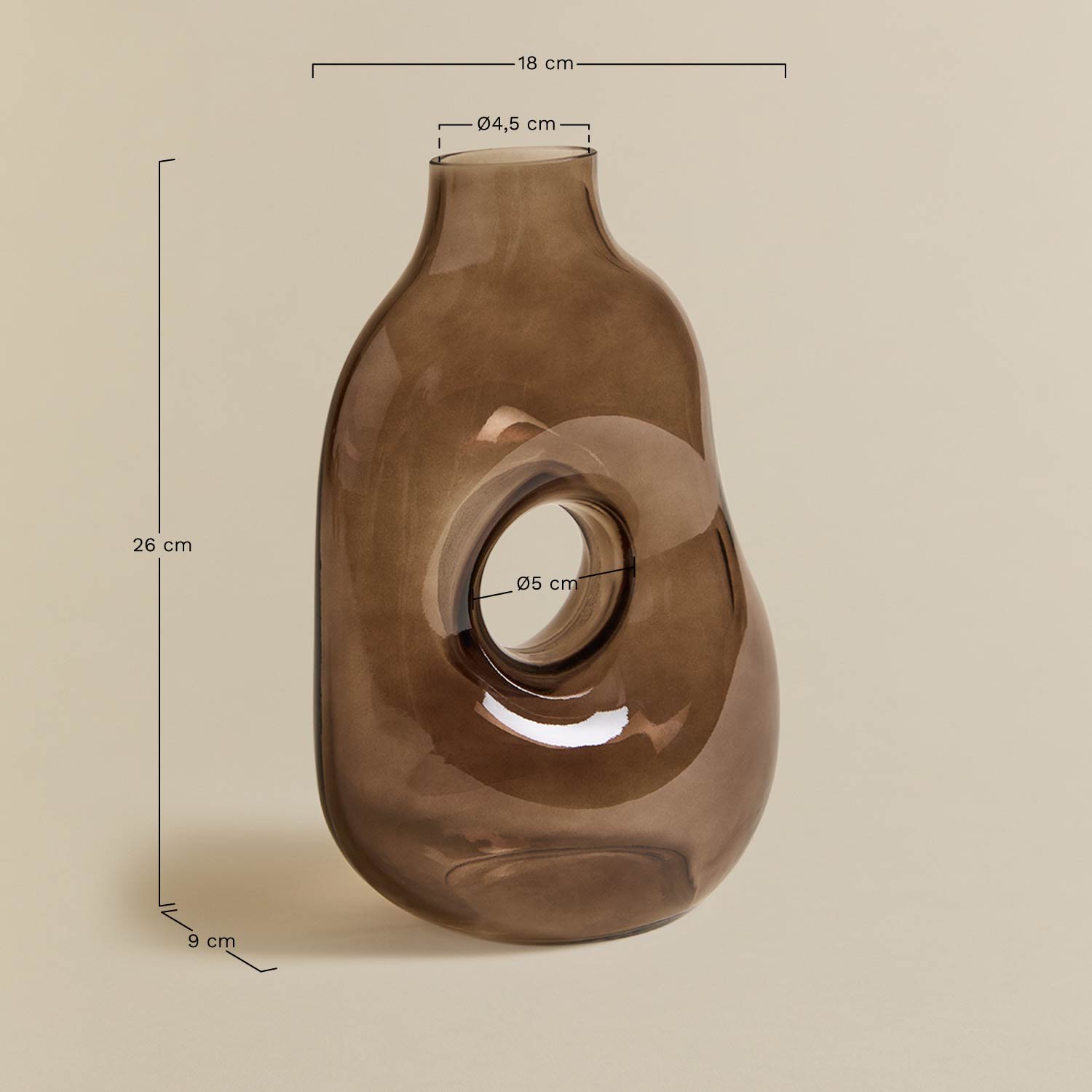 Elgyns glass vase, medidas