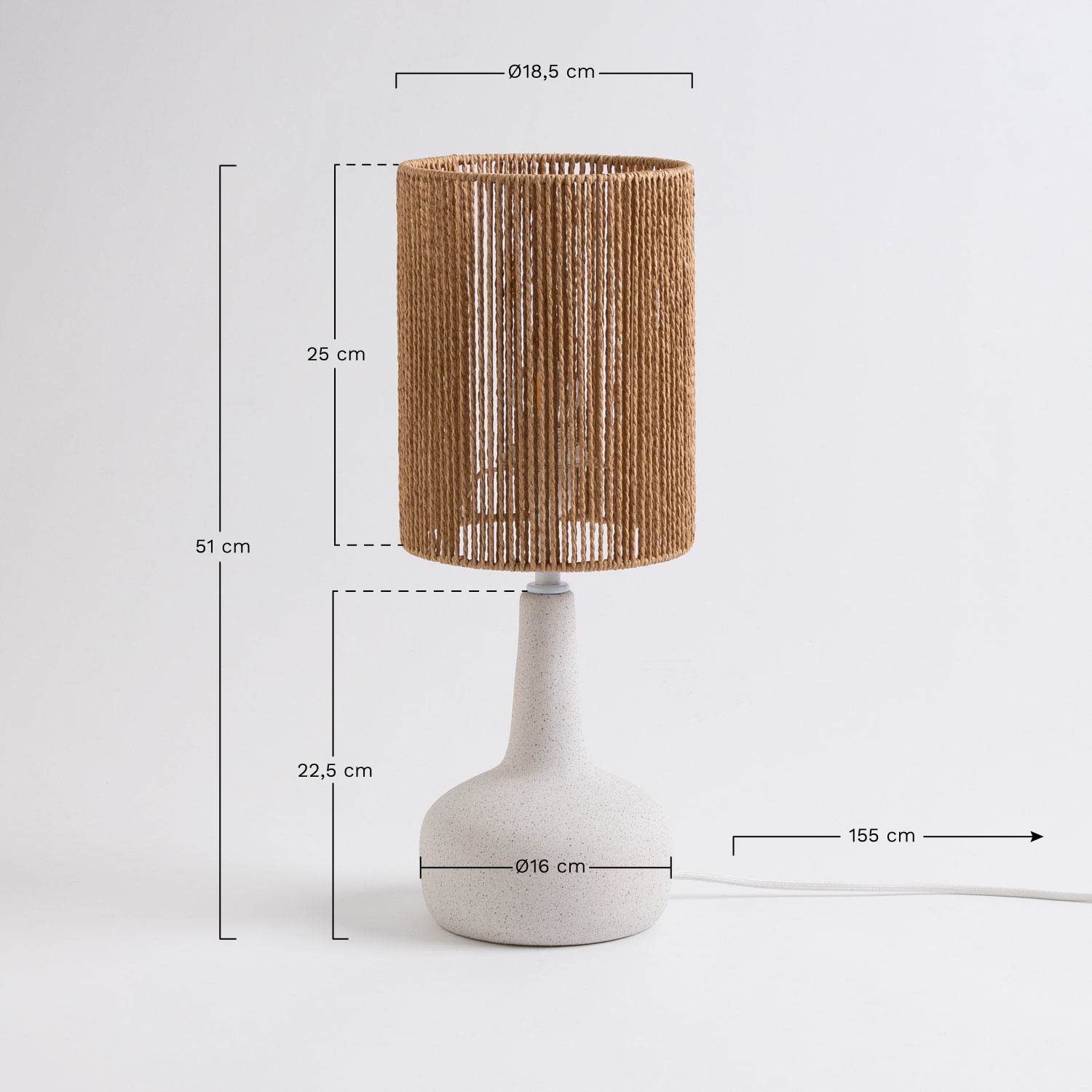 Ceramic Table Lamp Tiltil, medidas