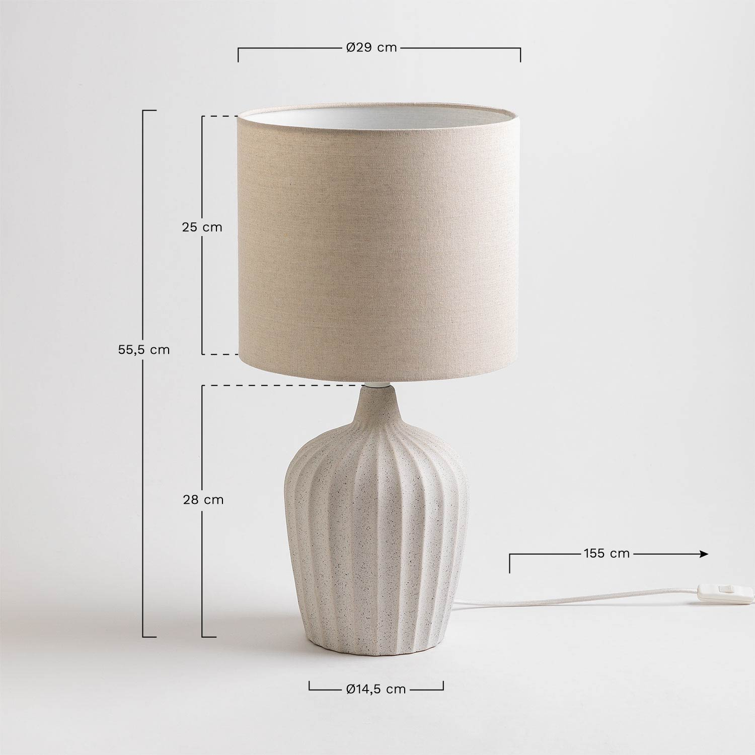 Ceramic Table Lamp Klara, medidas