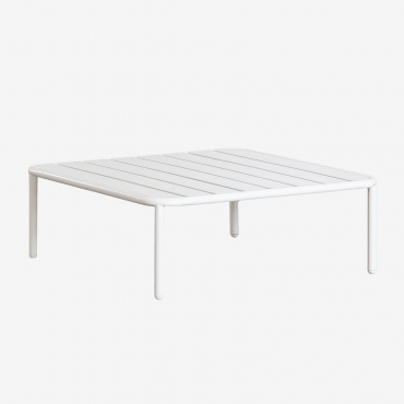 Square Garden Coffee Table 90x90 Cm In Steel Roubly Gardenia White - Sklum