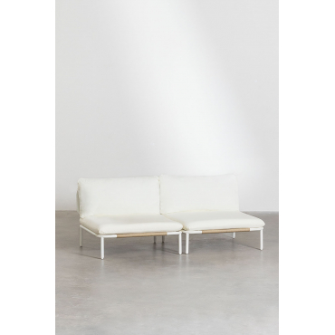 Roubly 2-piece Modular Garden Sofa Almond Beige - Sklum