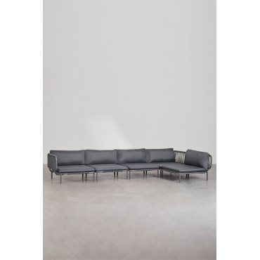 Roubly 5-piece Corner Garden Modular Sofa Grey Graphite - Sklum