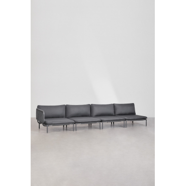 Roubly 4-piece Corner Garden Modular Sofa Grey Graphite - Sklum
