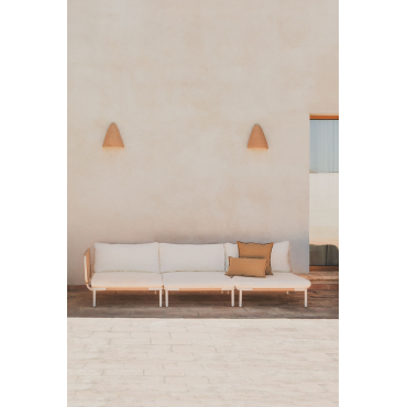 Roubly 3-piece Corner Modular Garden Sofa Almond Beige - Sklum