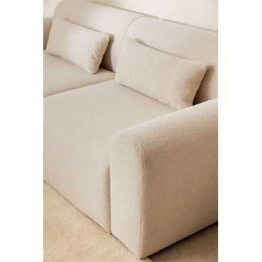 Right Corner Module For Modular Sofa In Borjan Fleece Teddy Fabric White - Sklum