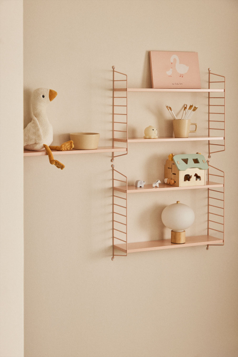 Modular wall shelf ↔︎60 cm in steel Emine - Pink Dahlia