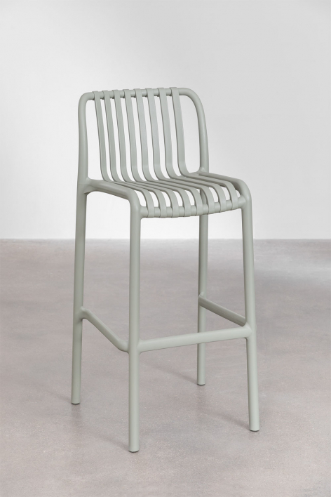 4-Pack high stools 75 cm stackable in polypropylene khaki green Wendell - Green Khaki