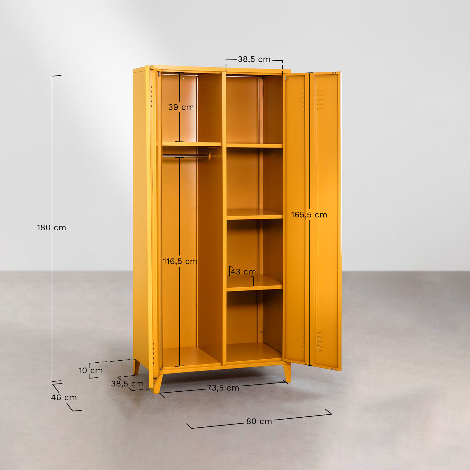 Pohpli steel 2-door locker cabinet   , medidas