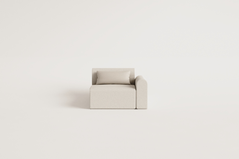 Right corner module for modular sofa in Borjan shearling