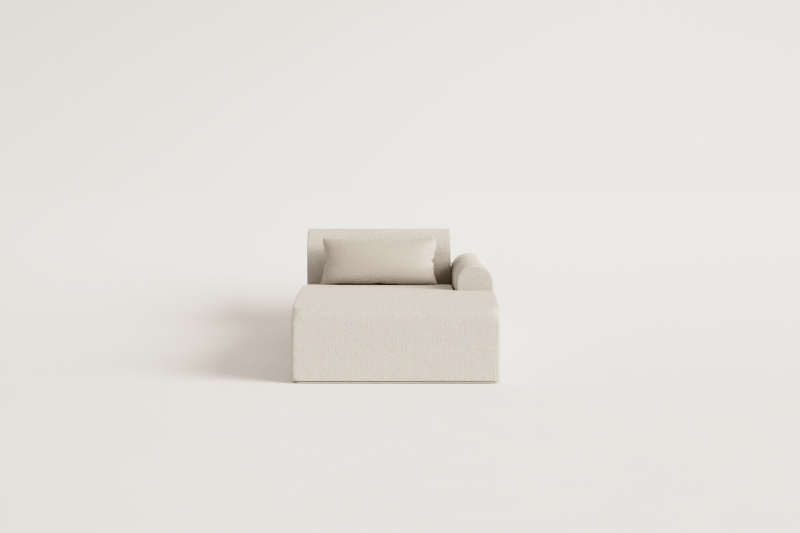 Right chaise longue module for modular sofa in Borjan sheepskin