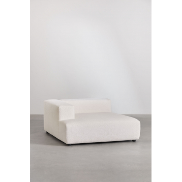 Left Chaise Longue Module For Bruna Modular Sofa White Bouclé - Sklum