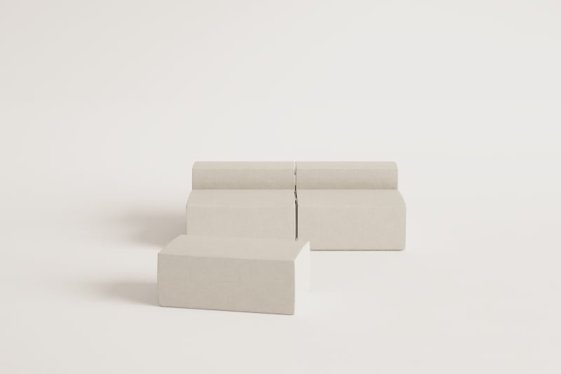 2-Piece Modular Sofa and Pouffe for Garden Dojans  