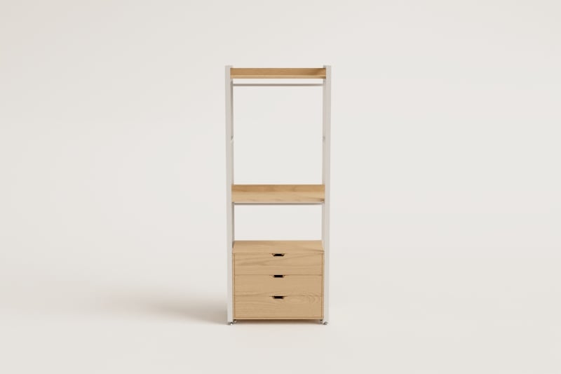 Open Wardrobe with Drawers in Steel and Wood Ariaster  