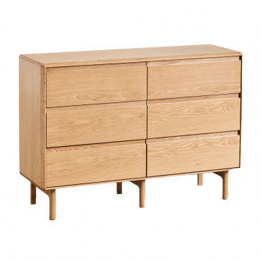 6-drawer Chest 120x40 Cm In Treveris Wood Brown Oak - Sklum