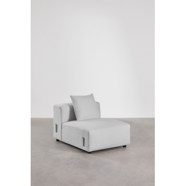 Central Module (85x113 Cm) With Cushion For Bruna Modular Sofa Fabric Glaciar Grey - Sklum