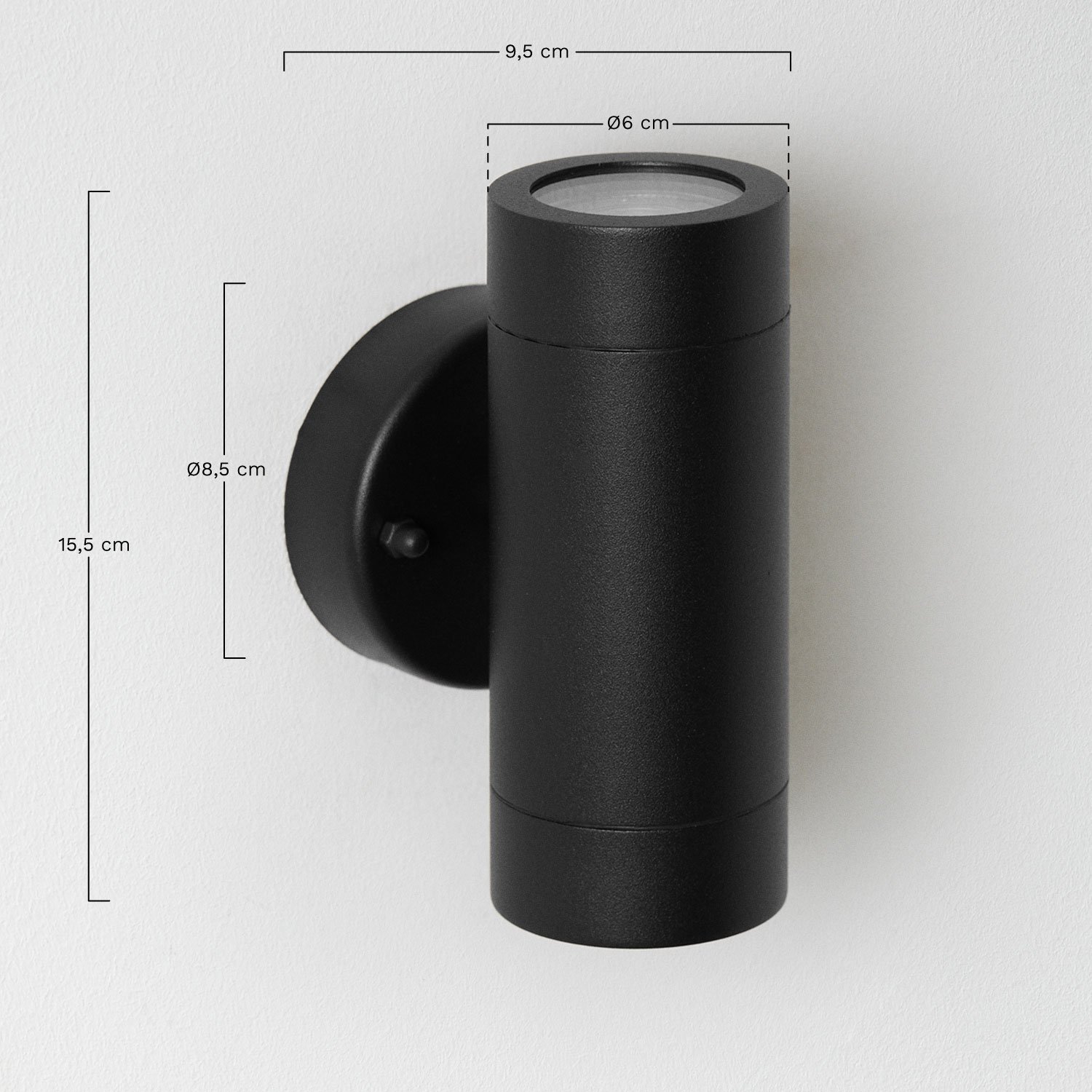 Outdoor wall light in stainless steel with 2 light points Jaxten, medidas