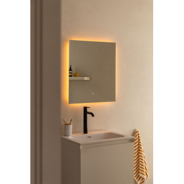 Tamsin Rectangular Bathroom Mirror With Led Light And Anti-fog ↔︎ 60 Cm - Sklum
