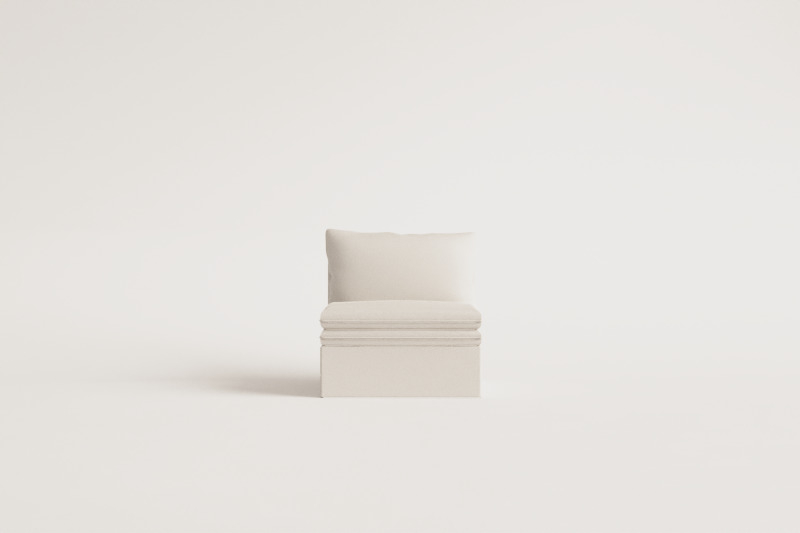 Centre module for modular sofa in linen and cotton Grace