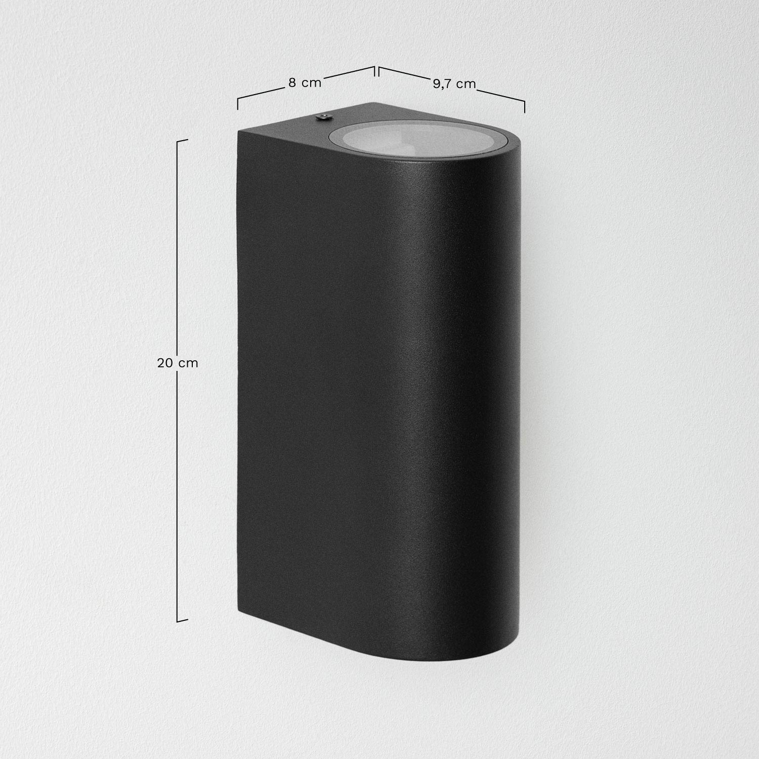 Outdoor wall light in aluminum with 2 light points Pevot Design, medidas