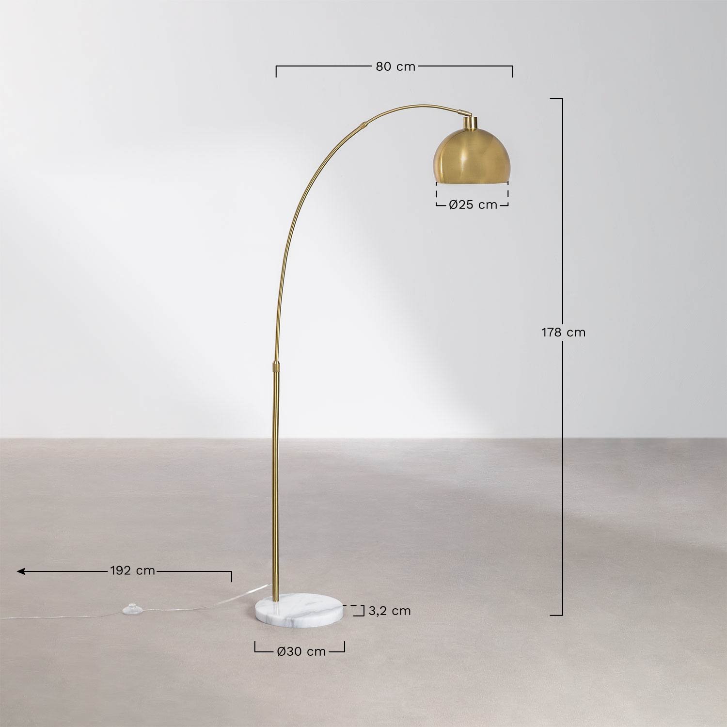 Diala Floor Lamp, medidas