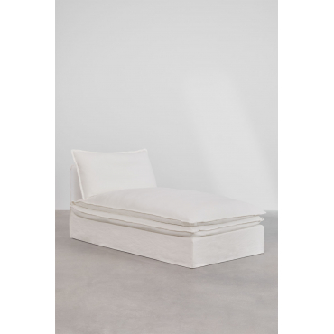 Chaise Longue Module For Modular Sofa In Grace Linen And Cotton Fabric Off-white - Sklum