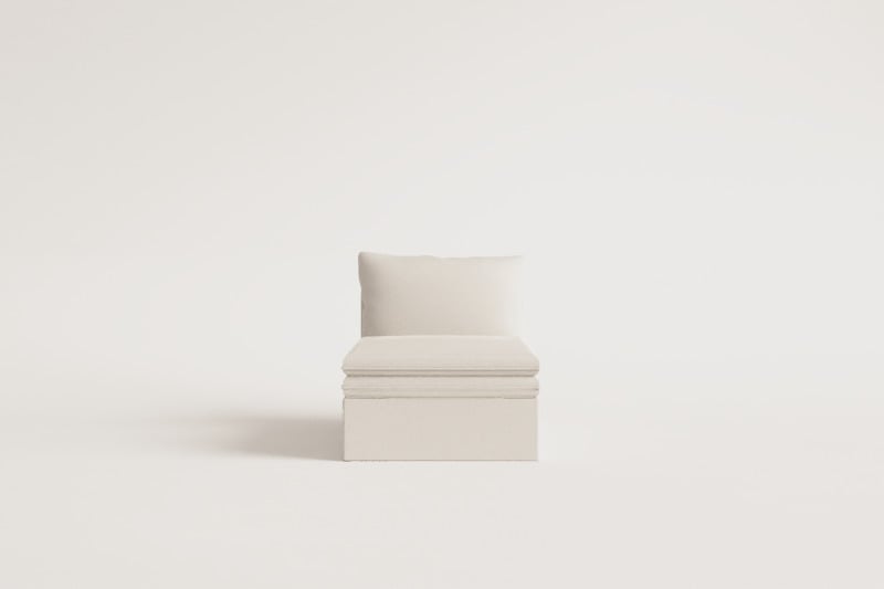 Chaise longue module for modular sofa in linen and cotton Grace