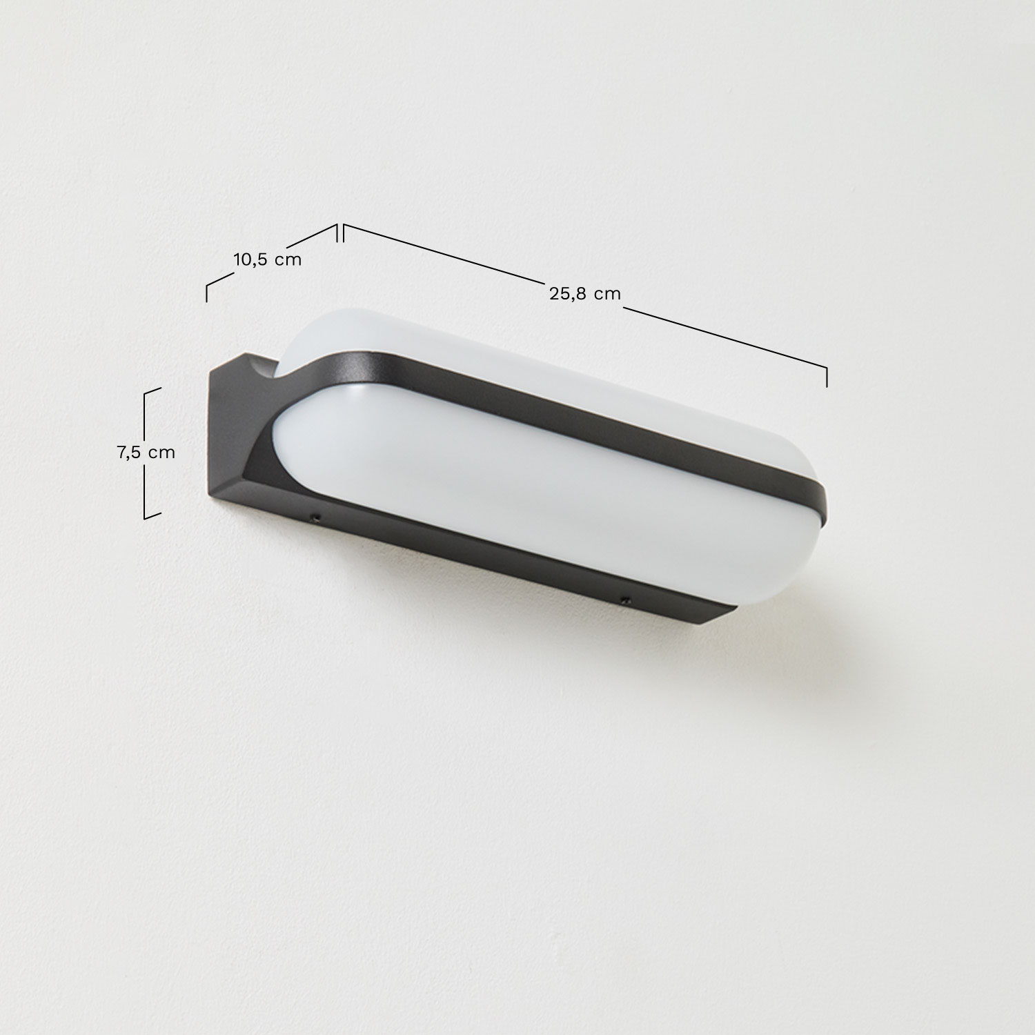 Pivaro LED outdoor wall light in aluminium with 2 light points, medidas