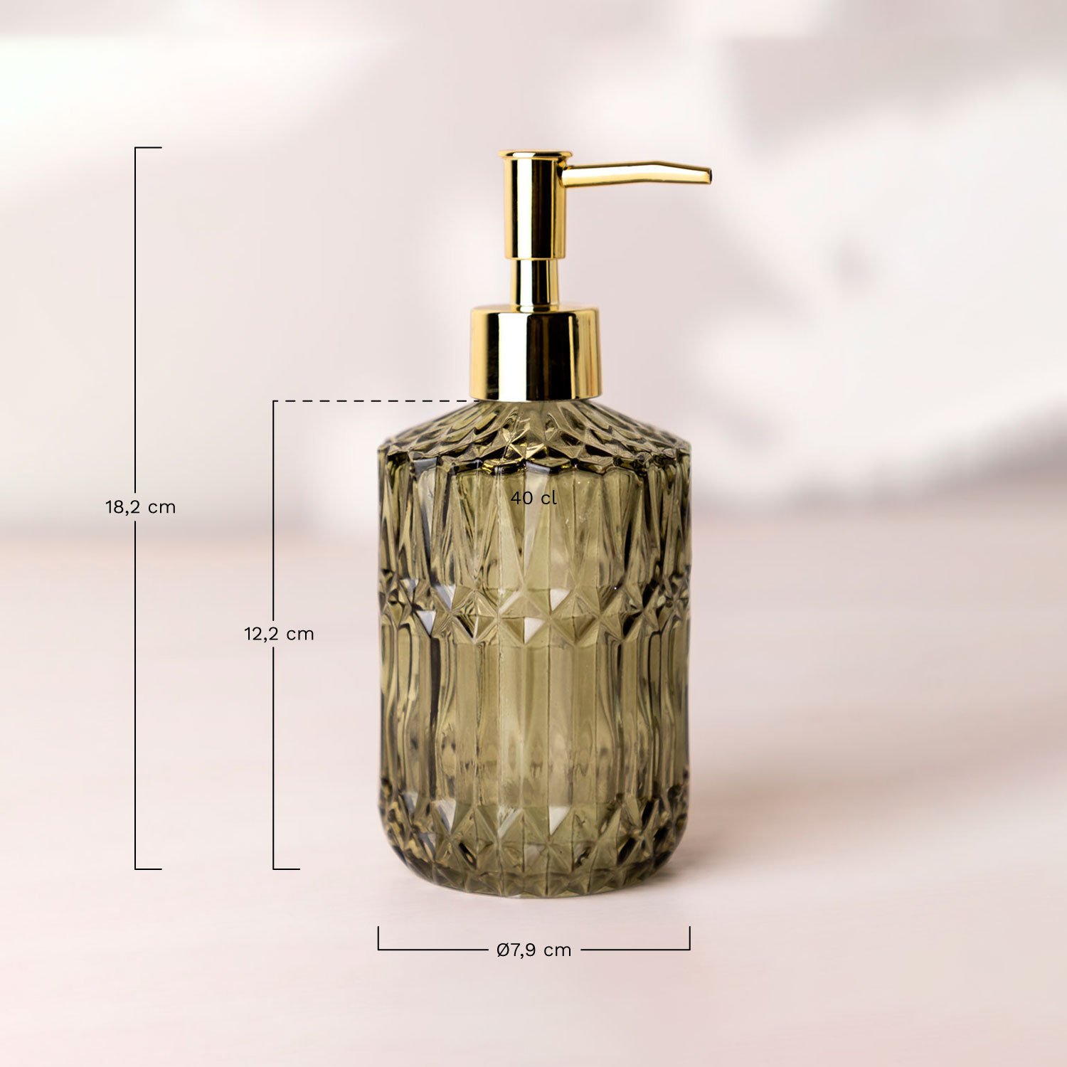 Glass Soap Dispenser Ovie, medidas