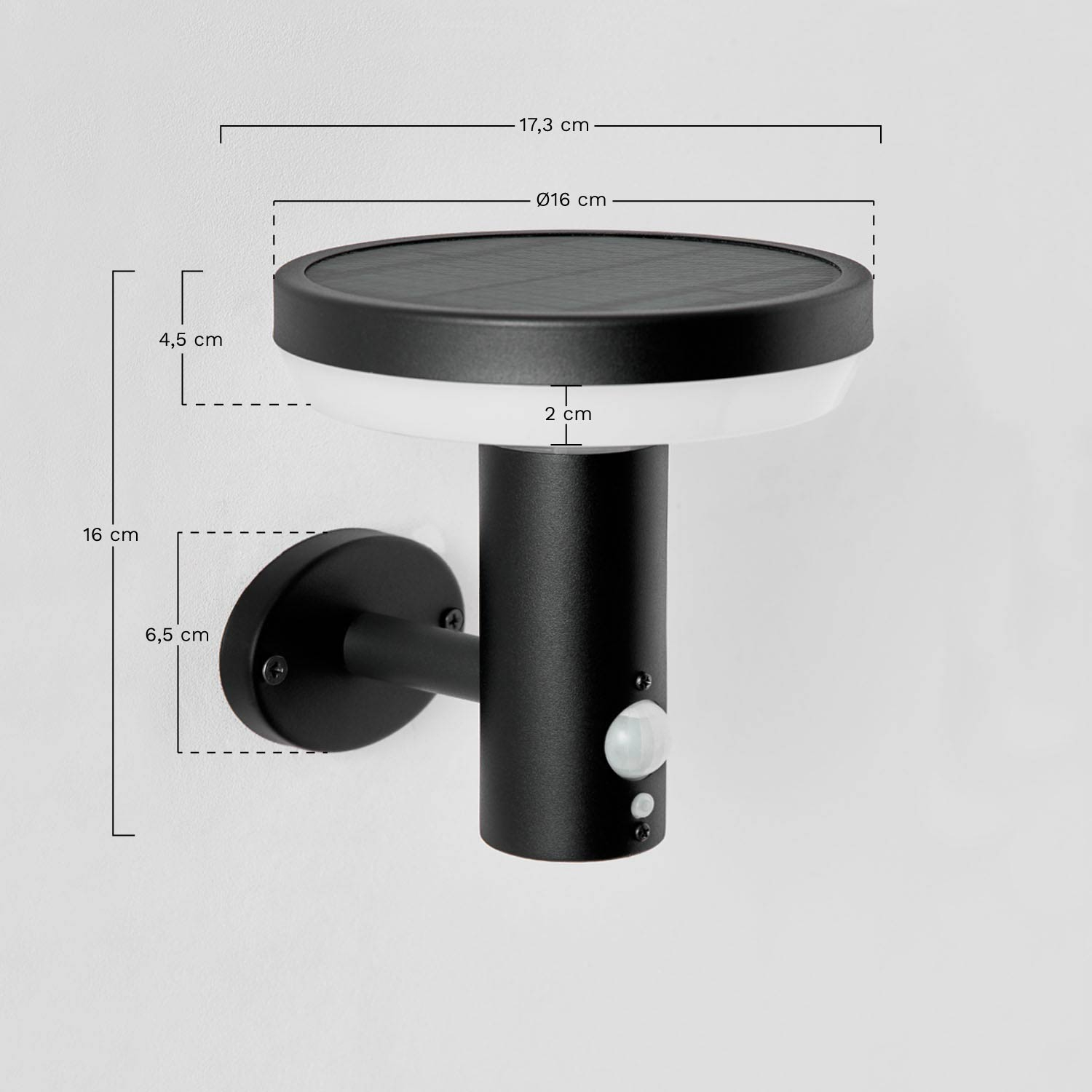 Ovint Stainless Steel Solar LED Outdoor Wall Light , medidas