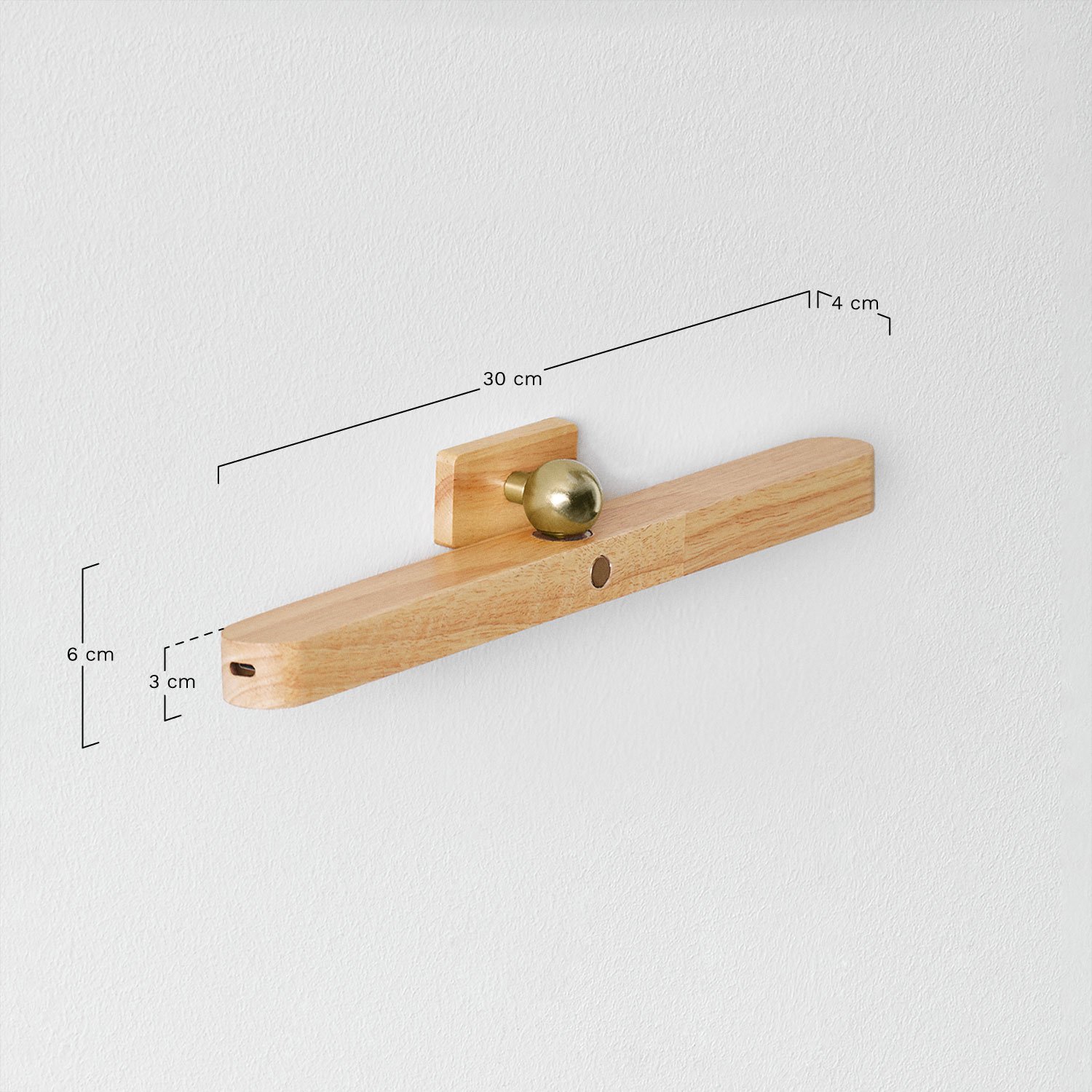 Davies Rubberwood LED Wall Sconce, medidas