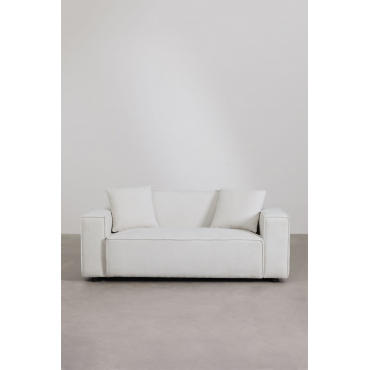 2-seater Sofa In Basian Bouclé Fabric Chenille Fabric Off-white - Sklum