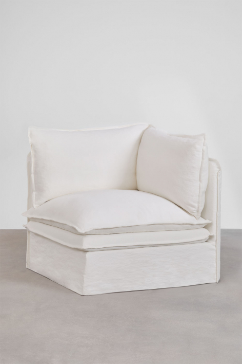 Corner module for modular sofa in Grace linen and cotton - Fabric Off-White