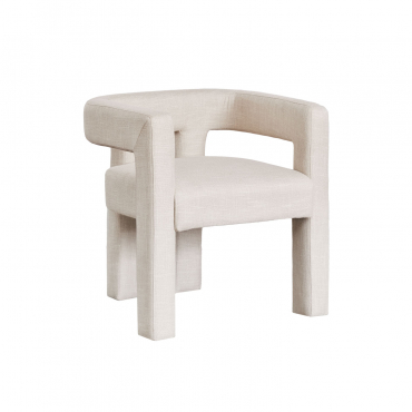 Liara Upholstered Armchair Fabric Cream Beige - Sklum