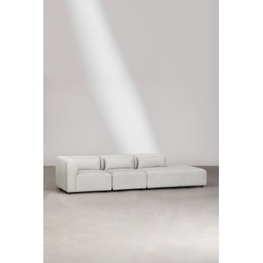 Fogler 3-piece Modular Corner Sofa With Right Chaise Fabric Light Grey - Sklum