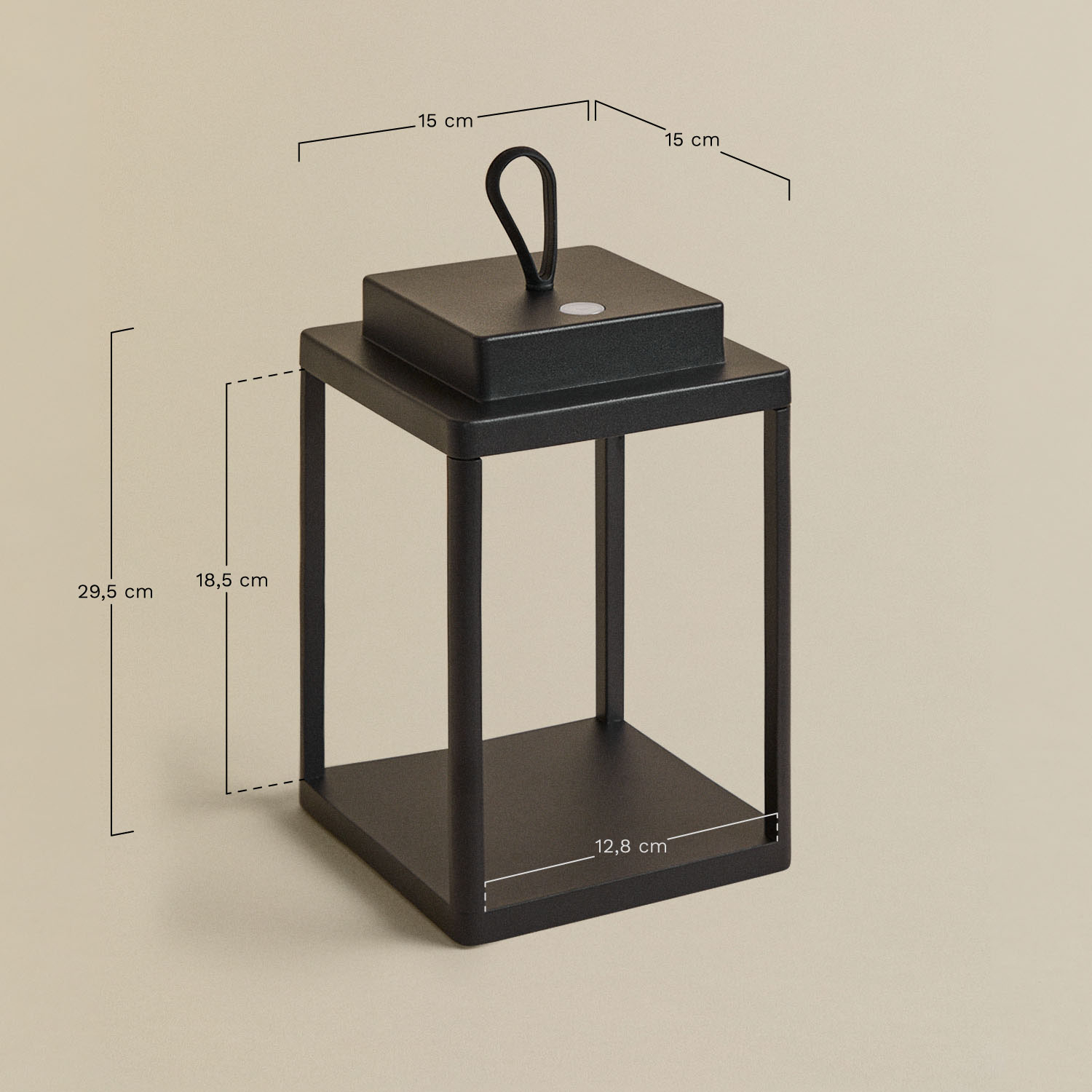 Wireless LED outdoor table lamp in aluminum Xolara, medidas