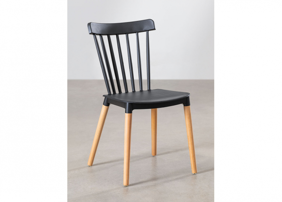 Royal beech wood and polypropylene dining chair