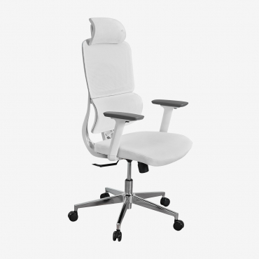 Office Chair With Wheels And Armrests Vignes White - Sklum