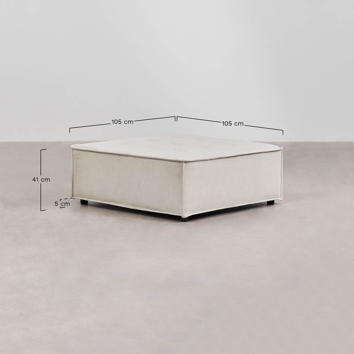 Vermont fabric pouf, medidas