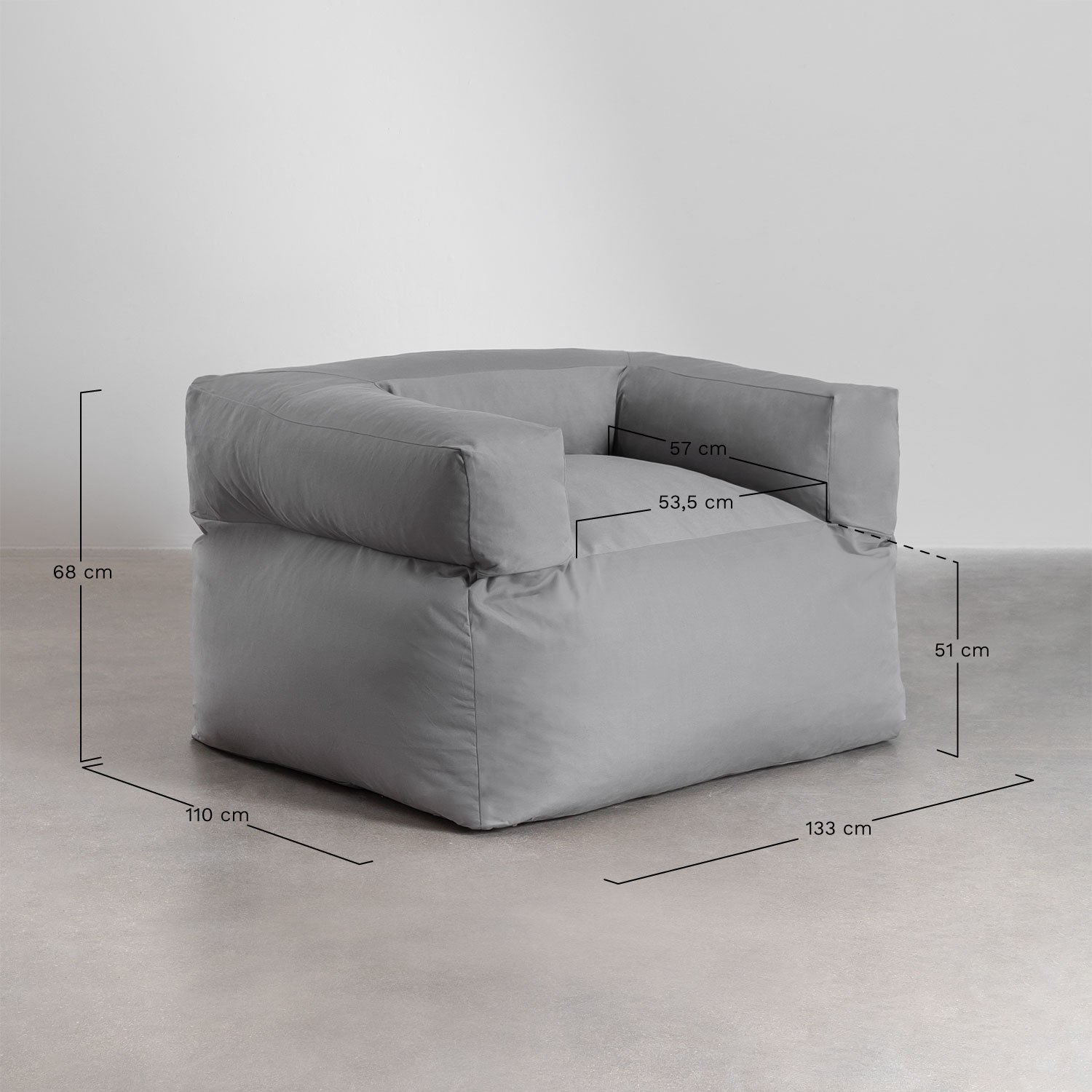 Darmian armchair        , medidas