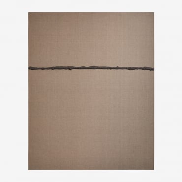 Hand Painted Decorative Canvas On Linen With Plaster Relief (80x100 Cm) Eliciaro Brown Coffee - Sklum
