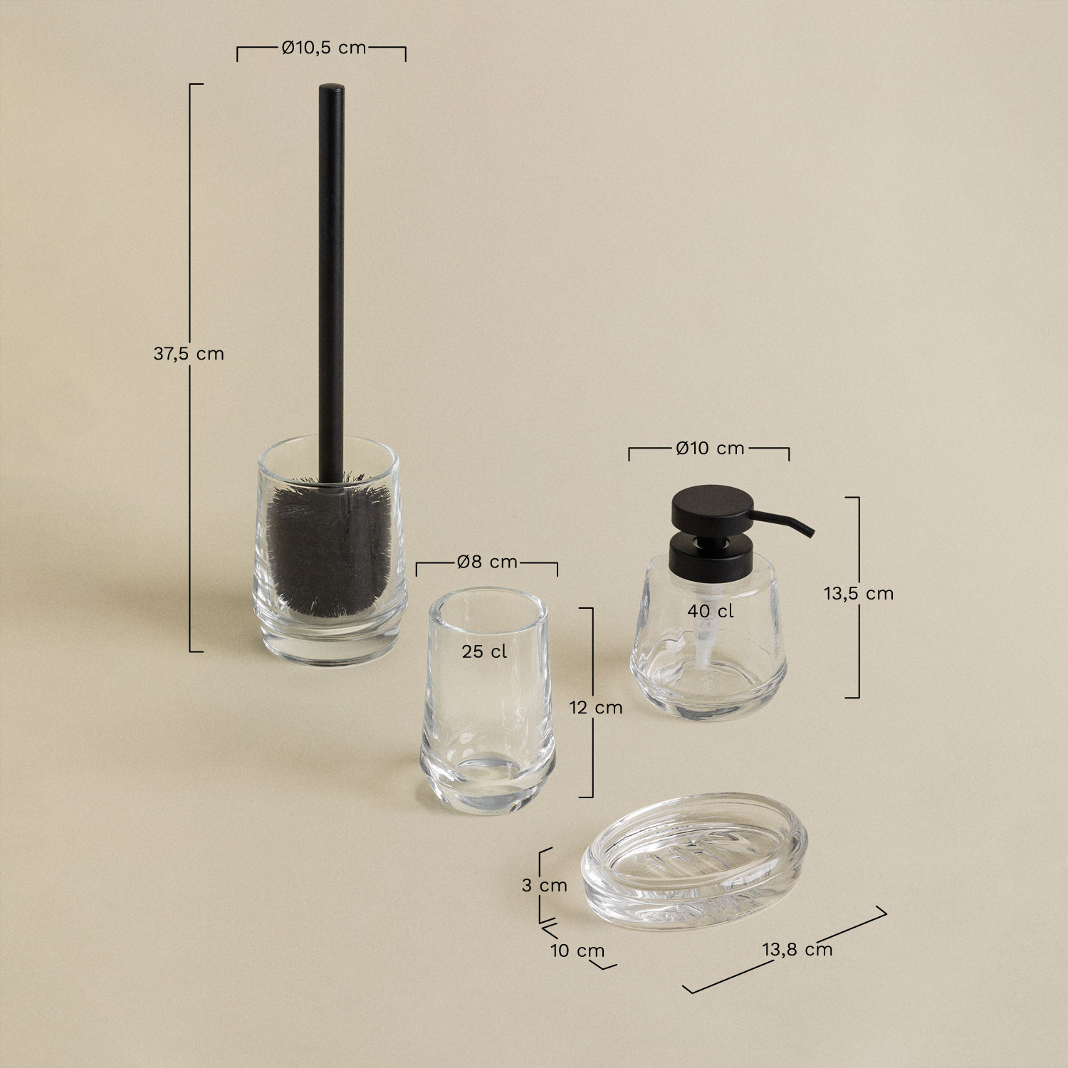 Dailany bathroom set, medidas