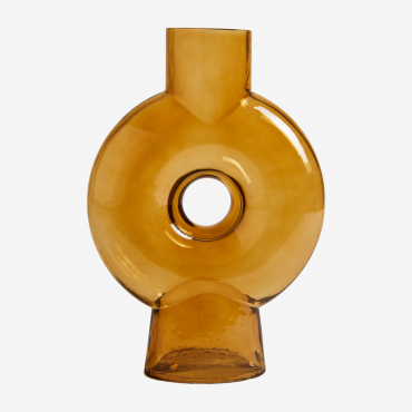 Newark Glass Vase Yellow Ochre - Sklum