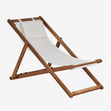 Kardis Folding Hammock With Wooden Cushion Gardenia White - Sklum