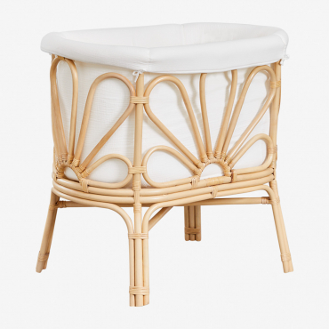 Rattan Mini Crib With Dahlia Kids Mattress Natural - Sklum