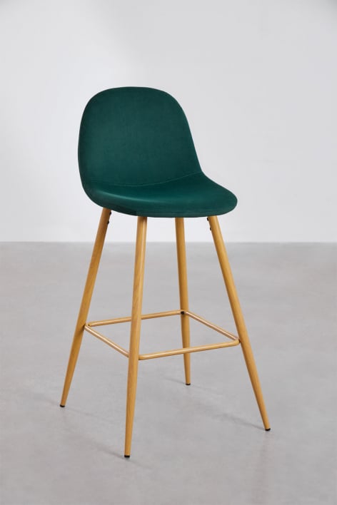 High stool 75 cm in jungle green velvet and black legs Glamm - Jungle Green