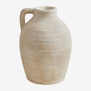 Decorative Terracotta Vase (28 Cm) Dariam White Stone - Sklum