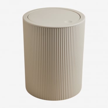 Ozene Abs Lidded Waste Bin Greyish White - Sklum