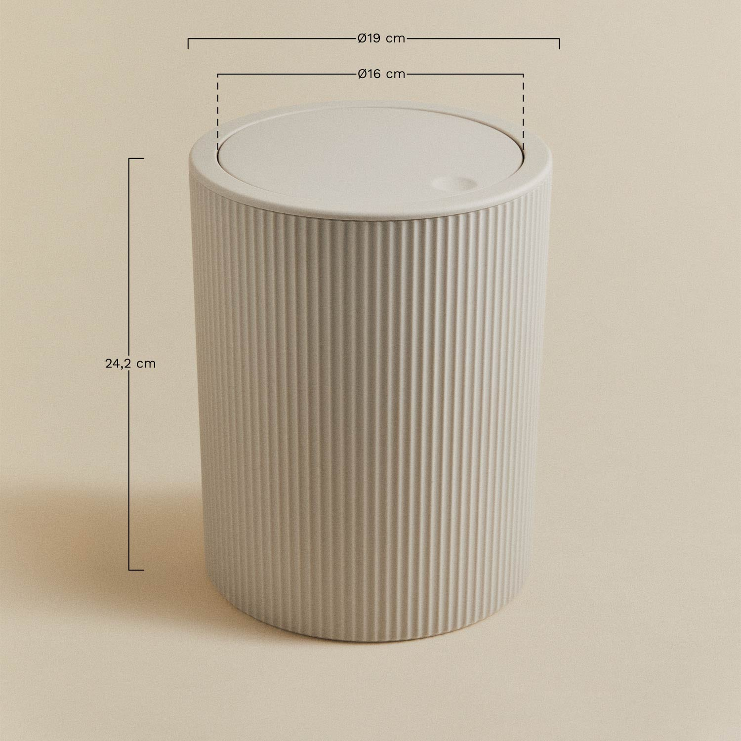 Ozene ABS Lidded Waste Bin, medidas