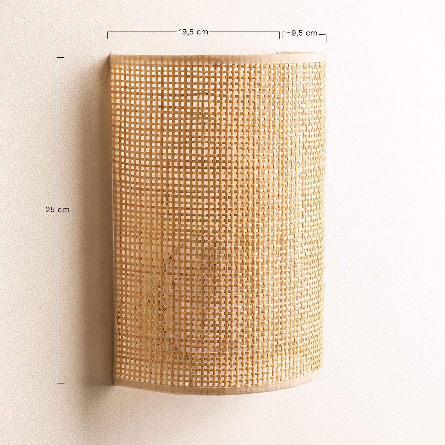 Rattan Wall Lamp Ytse , medidas